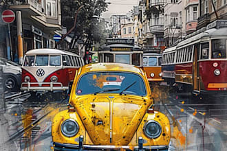 design a retro vintage poster for cars