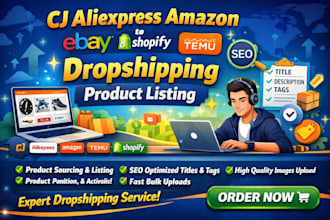 do cj aliexpress amazon to ebay shopify temu wix dropshipping product listing