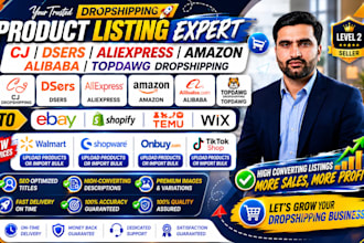 do cj aliexpress amazon to ebay shopify temu wix dropshipping product listing