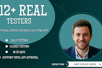 provide closed testing 12 testers 20 testers mobile app testing 12 testers