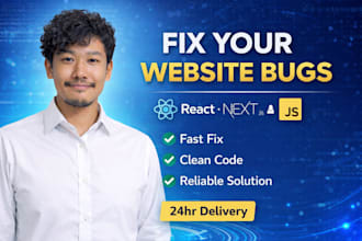 fix bugs in your react next js javascript or web application