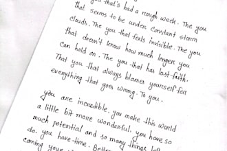 create custom handwritten greeting cards, notes and messages