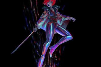 model dynamic dnd fantasy oc artwork featuring a dragon slaying hero