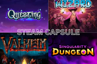 do steam capsule art steam banner, cover, game key, logo, steam store graphics
