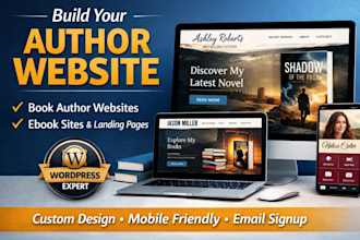 design author website, ebook website, portfolio website, book author website wix