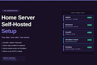 set up your home server with casaos, jellyfin, or docker apps