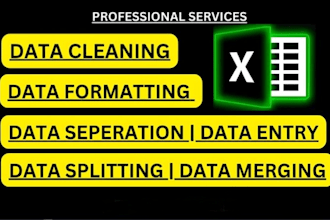 clean, format, merge, split excel data