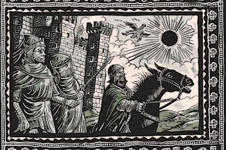 make a medieval woodcut style illustration
