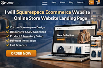 design squarespace ecommerce website online store website landing page