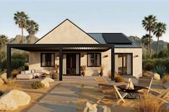 remodel cabin house interior, farm house interior, exterior architecture render