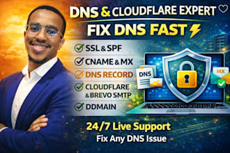 fix dns issues, connect your domain and setup cloudflare professionally