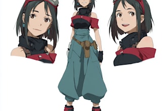 draw a anime character design sheet
