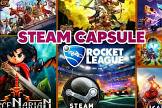 create steam capsule, game art, game banner, posters, steam artwork
