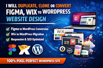 duplicate, copy clone website, convert figma, wix to wordpress website design