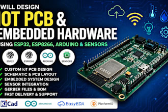 design iot pcb, embedded hardware using esp32 esp8266 arduino and sensors