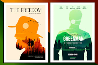 design minimalist movie poster or retro vintage artwork