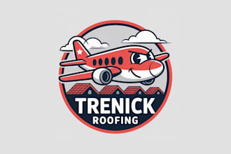 design good looking trenick roofing logo