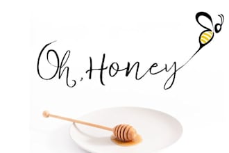 creative honey bee logo design modern, minimal and nature inspired brand
