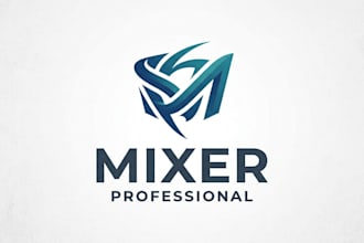 design a sleek and modern mixer logo for your brand