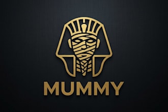 design a spooky and creative mummy logo for your brand