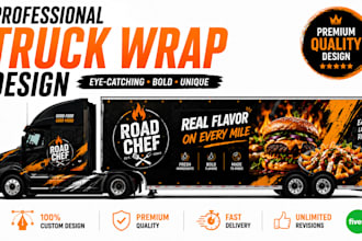 create high impact custom semi truck wrap, truck wrap design