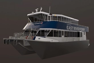 blender 3d yacht exterior design,sea container ship, ferry boat for 3d print,stl