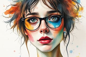 paint weird, abstract watercolor portraits for unique people
