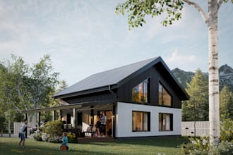 create photorealistic exterior visualization for real estate marketing