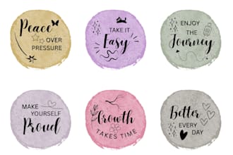 design custom affirmation and positive vibes stickers
