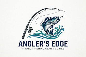 design a creative and professional fishing rod logo