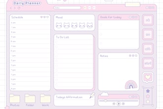 design a cute aesthetic digital planner for your daily needs
