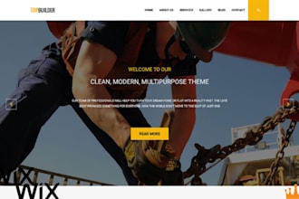 design wix construction supply website building materials website
