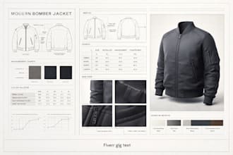 design flat sketch fashion apparel clothing techpack joggers for commercial use