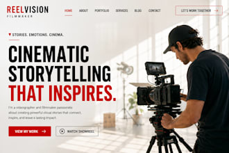 design a cinematic website for videographer filmmaker personal brand portfolio