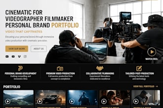 design a cinematic website for videographer filmmaker personal brand portfolio