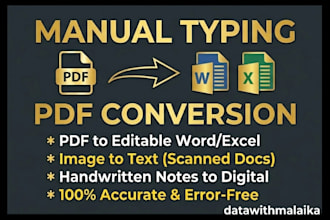 do fast manual typing and PDF to word or excel conversion