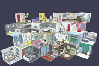 create low poly 3d game props and game ready assets