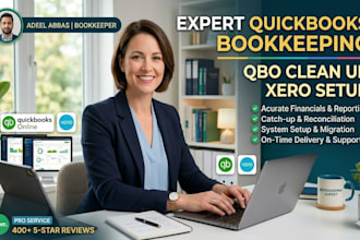 do expert quickbooks bookkeeping, qbo clean up, and xero setup US uk pro
