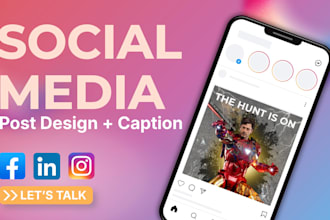 social media post design and captions for instagram, facebook and linkedin