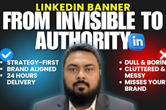 design a professional linkedin banner and cover photo