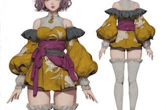 draw a fantasy anime art and illustration