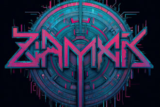 create futuristic cyberpunk style or mecha logo for you