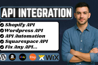 fix or integrate shopify api, wordpress api, wix, etsy, ebay API and automation