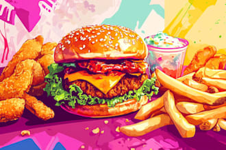 food pop art of your food pop art