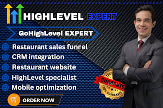 build gohighlevel restaurant website, ghl reservation funnel, gohighlevel site