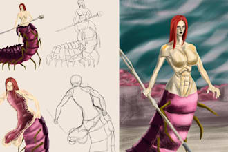 provide character concept arts and bosses for your horror and souls like games