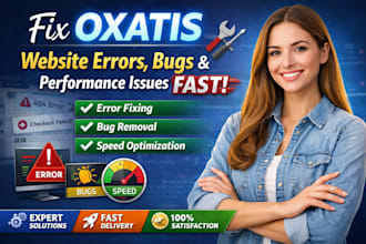 fix oxatis website errors  bugs and performance issues fast