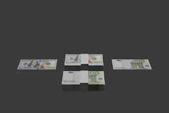 create a realistic 3d money