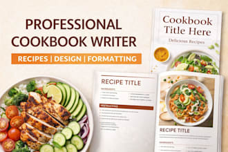 be cookbook writer, design food recipes ebook formatting, cookbook design
