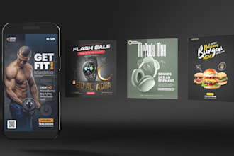 design creative product ads for social media within 24 hours